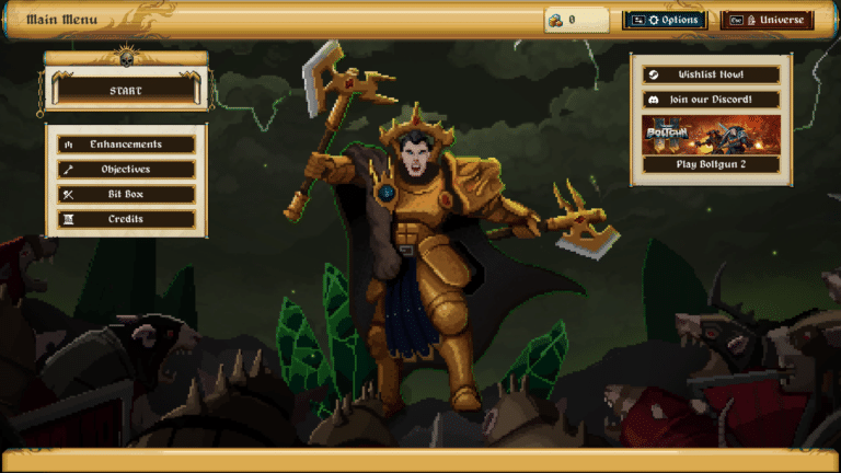 écran d'accueil du jeu Warhammer survivor